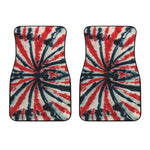 Black And Red Spider Tie Dye Print Front Car Floor Mats