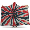 Black And Red Spider Tie Dye Print Hooded Blanket