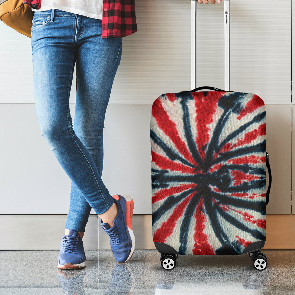 Black And Red Spider Tie Dye Print Luggage Cover