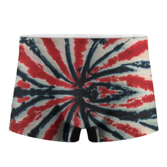 Black And Red Spider Tie Dye Print Men's Boxer Briefs