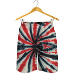 Black And Red Spider Tie Dye Print Men's Shorts