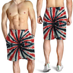 Black And Red Spider Tie Dye Print Men's Shorts