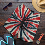 Black And Red Spider Tie Dye Print Men's Shorts