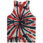 Black And Red Spider Tie Dye Print Men's Tank Top