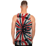 Black And Red Spider Tie Dye Print Men's Tank Top