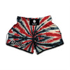 Black And Red Spider Tie Dye Print Muay Thai Boxing Shorts