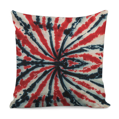 Black And Red Spider Tie Dye Print Pillow Cover