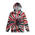 Black And Red Spider Tie Dye Print Pullover Hoodie
