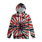 Black And Red Spider Tie Dye Print Pullover Hoodie