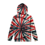 Black And Red Spider Tie Dye Print Pullover Hoodie