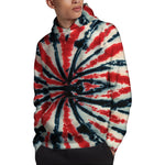 Black And Red Spider Tie Dye Print Pullover Hoodie