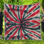 Black And Red Spider Tie Dye Print Quilt