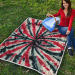 Black And Red Spider Tie Dye Print Quilt
