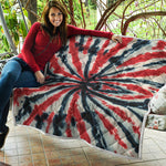 Black And Red Spider Tie Dye Print Quilt