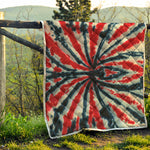 Black And Red Spider Tie Dye Print Quilt