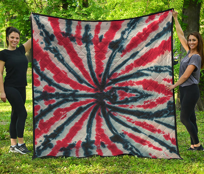 Black And Red Spider Tie Dye Print Quilt