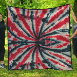 Black And Red Spider Tie Dye Print Quilt