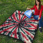 Black And Red Spider Tie Dye Print Quilt