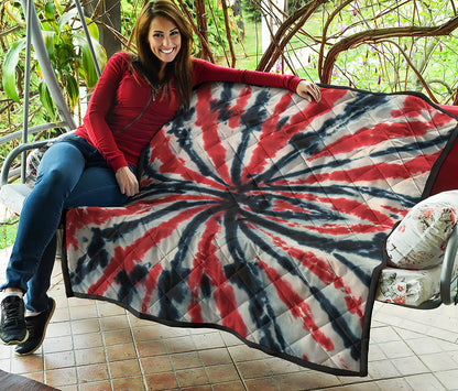 Black And Red Spider Tie Dye Print Quilt