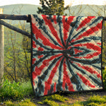 Black And Red Spider Tie Dye Print Quilt