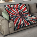 Black And Red Spider Tie Dye Print Quilt