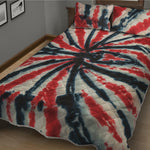 Black And Red Spider Tie Dye Print Quilt Bed Set