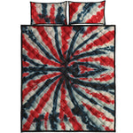 Black And Red Spider Tie Dye Print Quilt Bed Set
