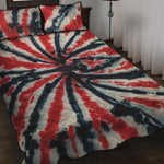 Black And Red Spider Tie Dye Print Quilt Bed Set