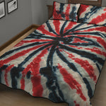 Black And Red Spider Tie Dye Print Quilt Bed Set