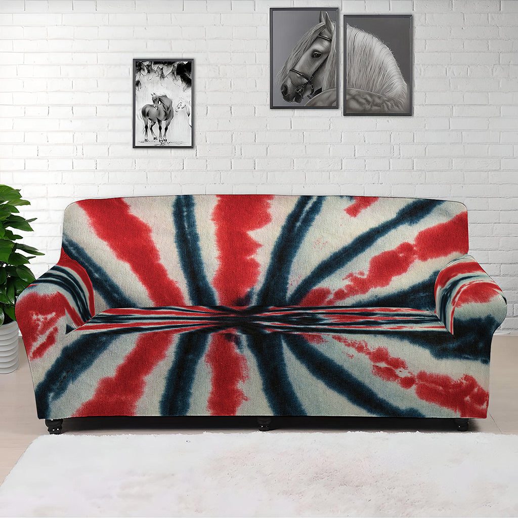 Black And Red Spider Tie Dye Print Sofa Cover