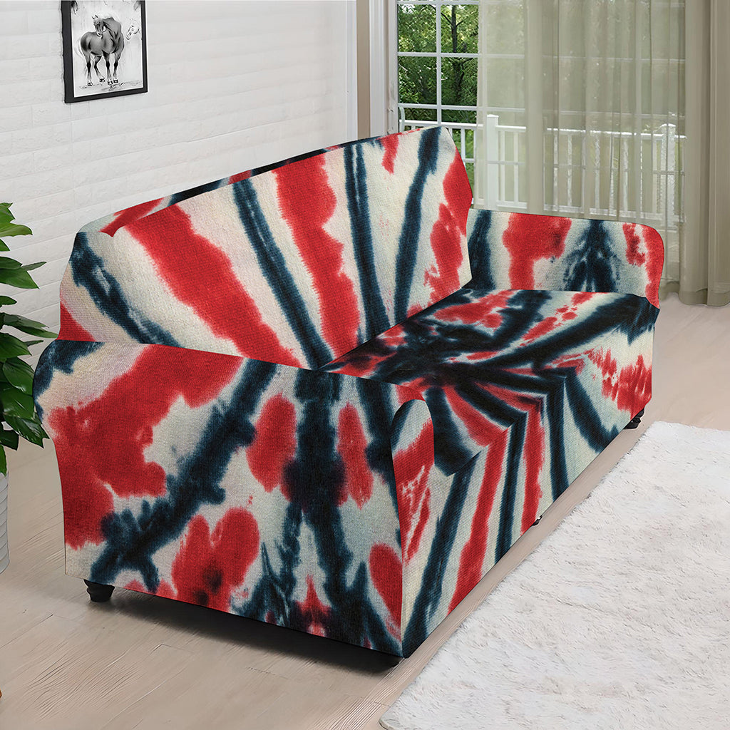 Black And Red Spider Tie Dye Print Sofa Cover