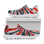 Black And Red Spider Tie Dye Print White Sneakers