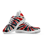Black And Red Spider Tie Dye Print White Sneakers