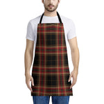 Black And Red Stewart Tartan Print Apron