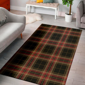 Black And Red Stewart Tartan Print Area Rug