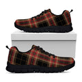 Black And Red Stewart Tartan Print Black Running Shoes