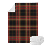 Black And Red Stewart Tartan Print Blanket