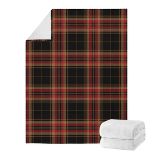 Black And Red Stewart Tartan Print Blanket