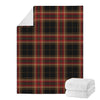 Black And Red Stewart Tartan Print Blanket