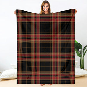 Black And Red Stewart Tartan Print Blanket