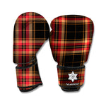 Black And Red Stewart Tartan Print Boxing Gloves