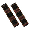 Black And Red Stewart Tartan Print Car Seat Belt Covers