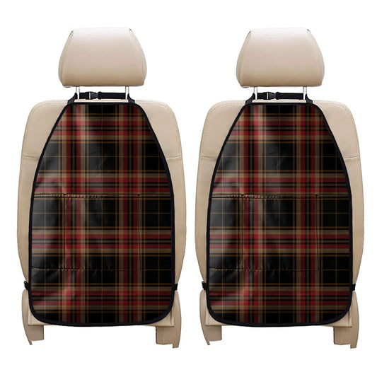 Black And Red Stewart Tartan Print Car Seat Organizers
