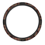 Black And Red Stewart Tartan Print Car Steering Wheel Cover