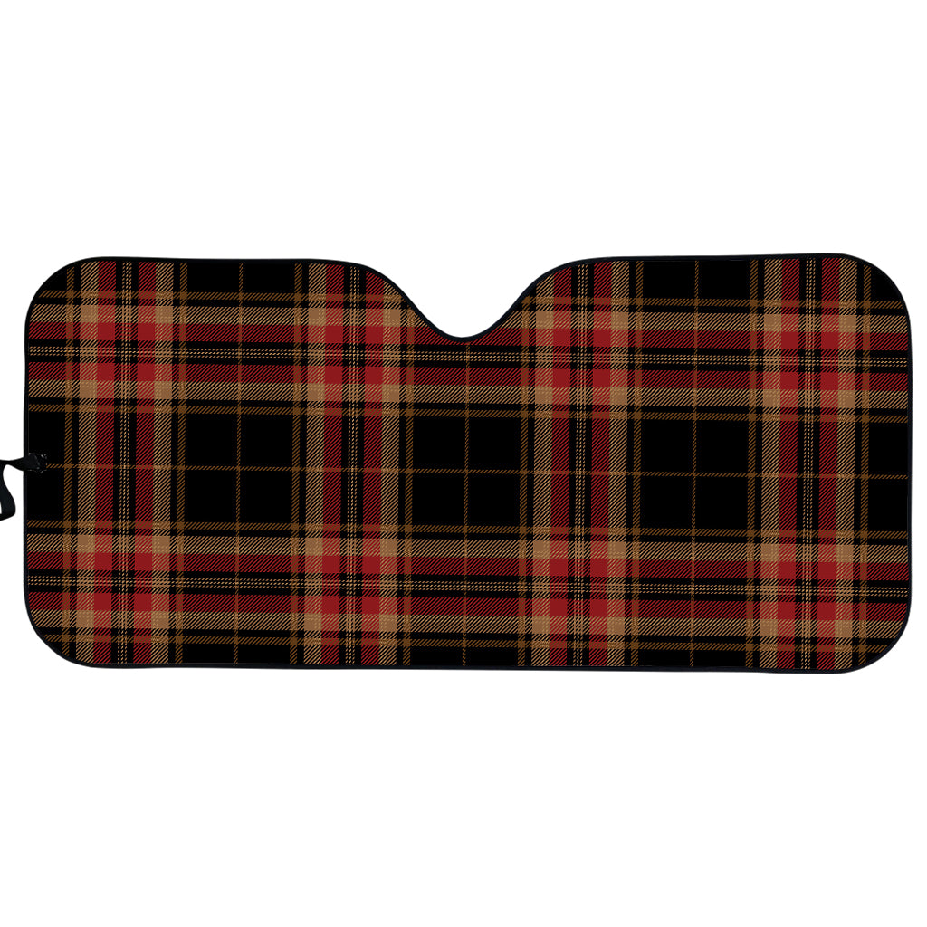 Black And Red Stewart Tartan Print Car Sun Shade