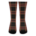 Black And Red Stewart Tartan Print Crew Socks