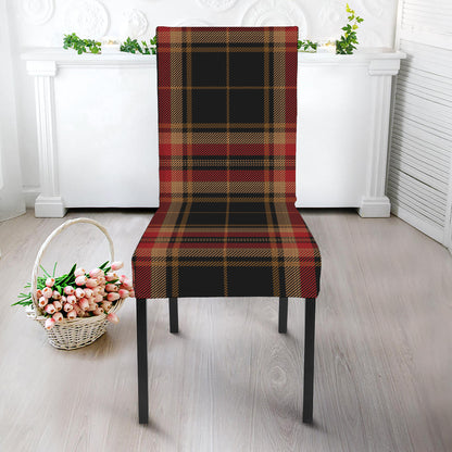 Black And Red Stewart Tartan Print Dining Chair Slipcover