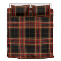 Black And Red Stewart Tartan Print Duvet Cover Bedding Set
