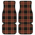 Black And Red Stewart Tartan Print Front and Back Car Floor Mats