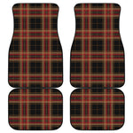 Black And Red Stewart Tartan Print Front and Back Car Floor Mats